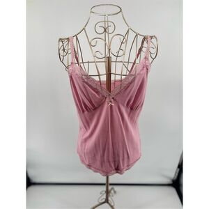 VINTAGE Victoria Secret Lace Cami Tank Top Y2K Pink Womens Medium